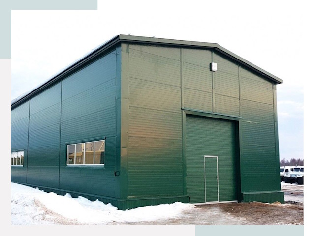 Двускатные ангары в Нурлате